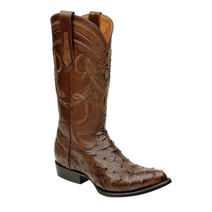 R Toe Cowboy Boots - Round  Toe Cowboy Boots Cuadra Men's Porto Maple Ostrich Cowboy Boots R-Toe
