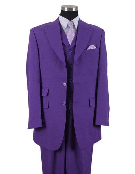 Mens Modern Fit Shiny Sharkskin Suit in Purple - AlbertoNardoniStore