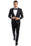 "Black Slim Fit Suit for Men - One Button Peak Lapel Basic"