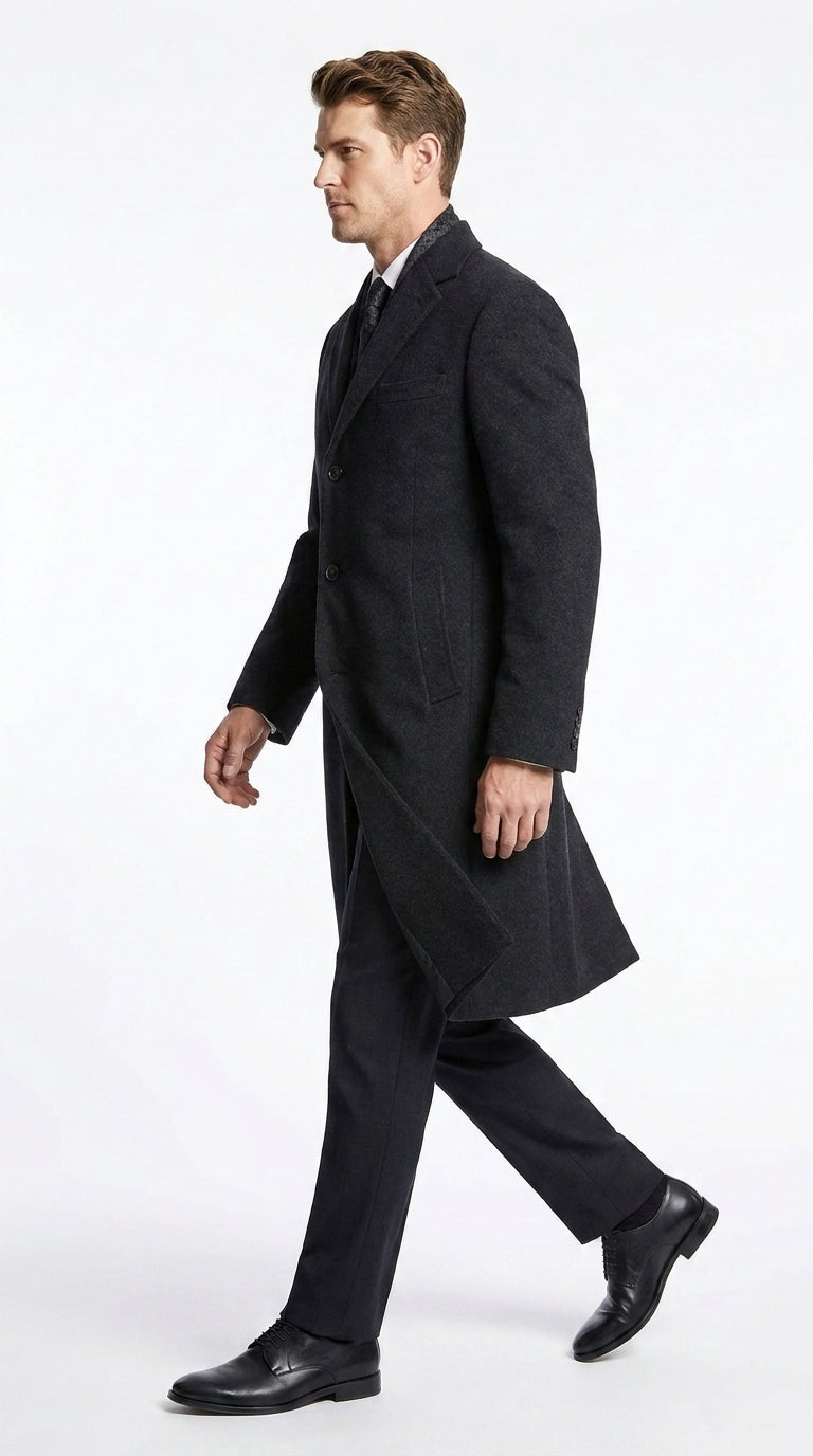 Men’s Black Long Overcoat – Daredevil Born Again Wilson Fisk Inspired Classic Kingpin Coat