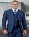 Black pinstripe double-breasted vest suit. Classic gangster style with a tailored fit. Features include a visible vest, structured jacket with notched lapels, and subtle contrast stripes. Formal and sleek design.
