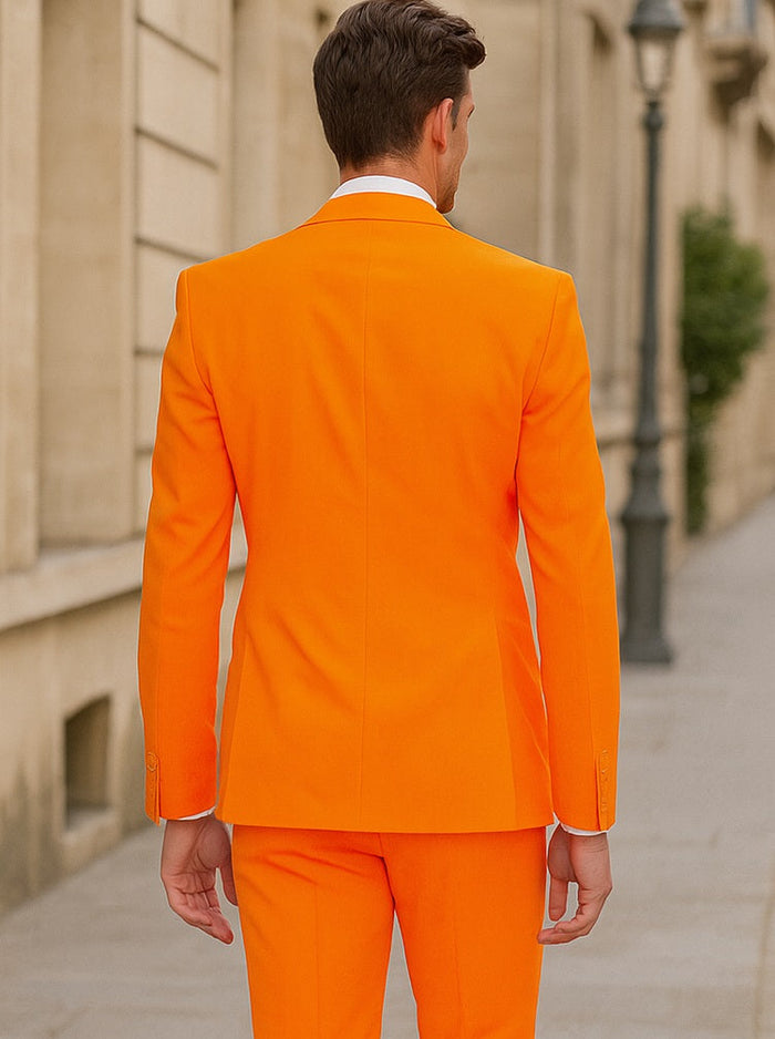 Mens Orange Tuxedo With Pants - Orange Prom 2026 Suit
