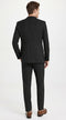 Men’s Black Pinstripe 2-Piece Tuxedo Suit – Two-Button Jacket and Matching Formal Pants