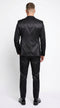 Men’s Black Shiny Sharkskin 2 Piece Suit, Formal Wedding Prom Party Dress Suit