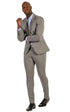 Stretch Fabric Suits - Slim Fit Suit in Color LGrey - Giovanni Testi 2 button stretch L.Grey Travel Suit GTRVL2N-01 L.GREY