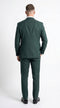Mens Vitali 3 Piece Suit W/Scoop Vest Hunter Green 3-Piece Suit –, Big Peak Lapel  Vest and Pants  Modern Fit Two Buttons