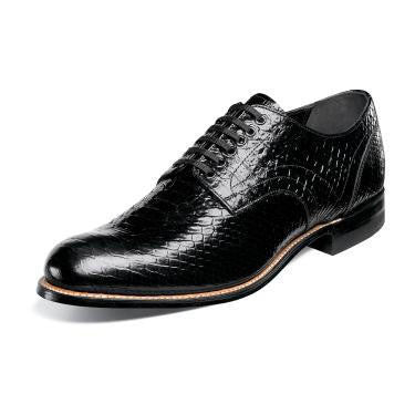 Mens Black Snakeskin Print Shoes 00055-001