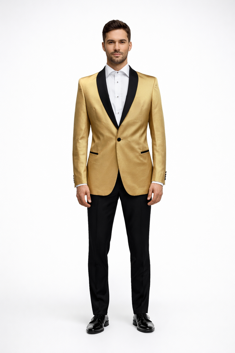 2 Toned Dinner Jacket with Gold Tuxedo