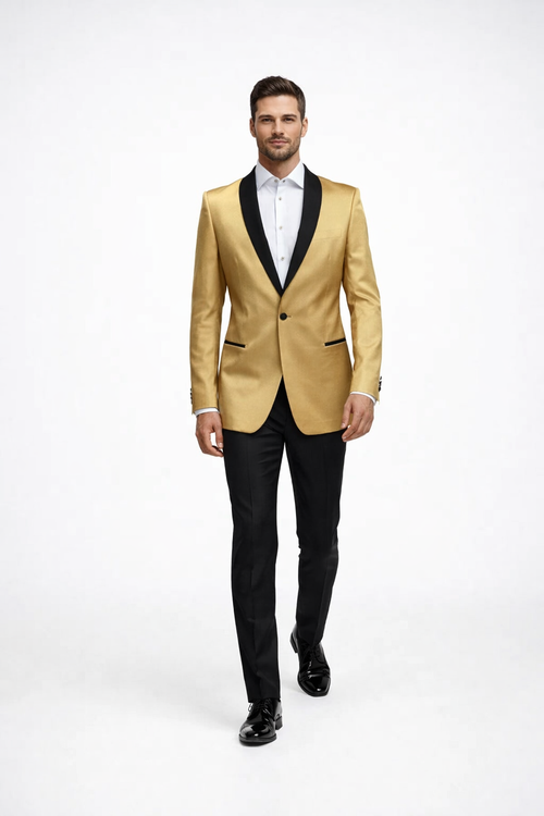 2 Toned Dinner Jacket with Gold Tuxedo
