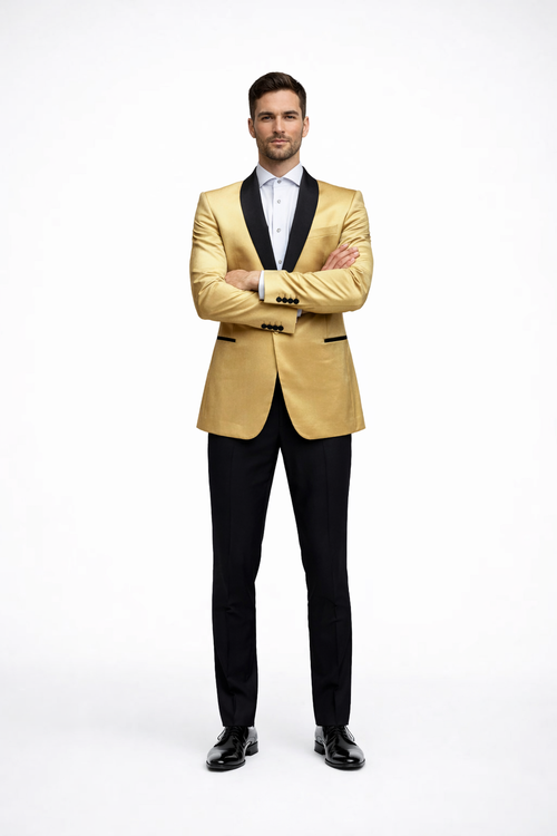 2 Toned Dinner Jacket with Gold Tuxedo