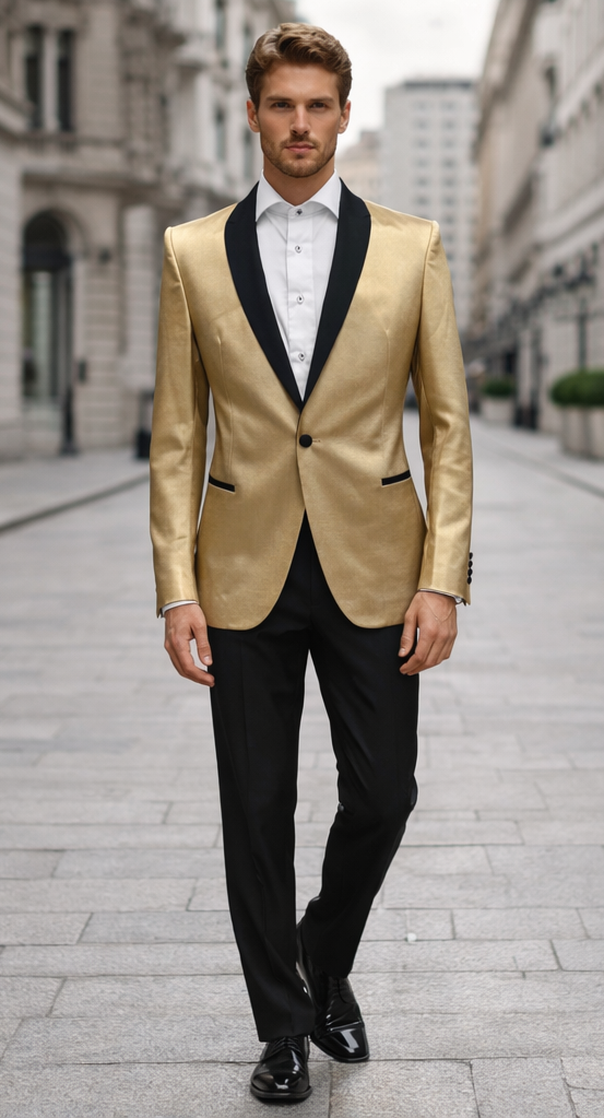 2 Toned Dinner Jacket with Gold Tuxedo