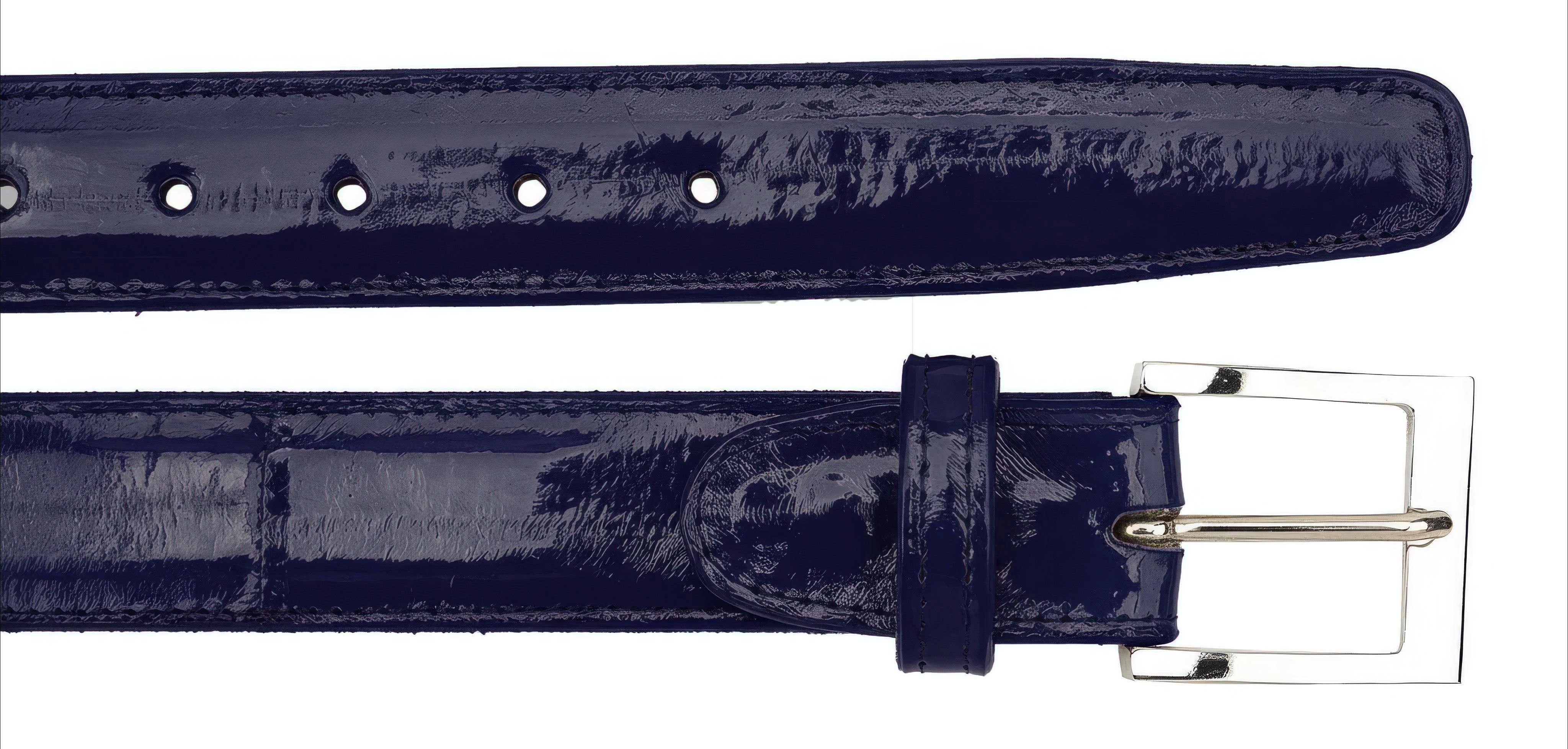 Belvedere Eel Belt - Navy Eel Skin Luxury Shoe