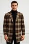 Plaid Wool Overcoat â€“ Brown & Camel Mixed Color Topcoat