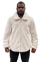 Men's White Fur Short Coat â€“ Single Breasted, Full Zip, Regular Fit