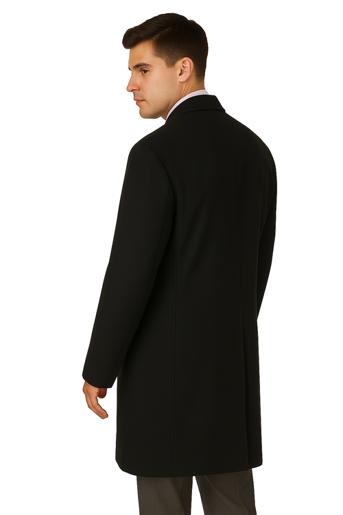 Men's Heavy Wool Overcoat â€“ Classic Full Length Winter Topcoat
