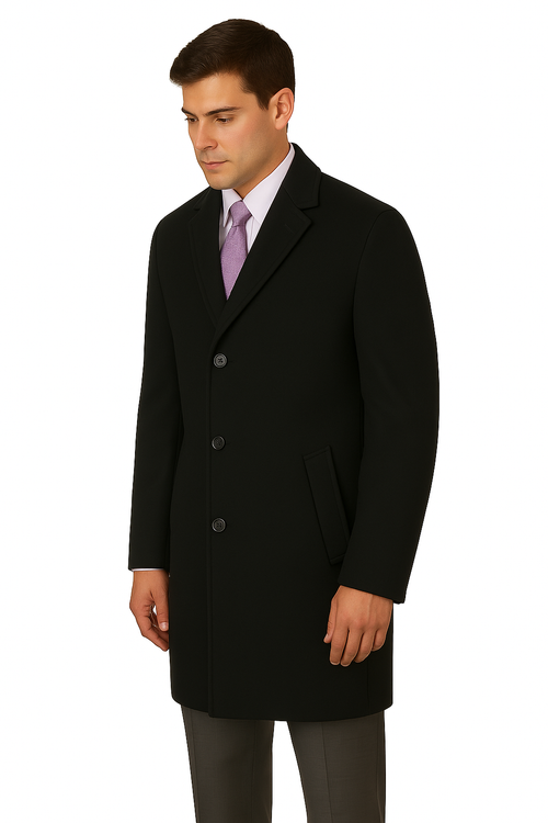 Men's Heavy Wool Overcoat â€“ Classic Full Length Winter Topcoat