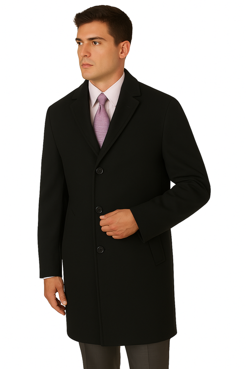Men's Heavy Wool Overcoat â€“ Classic Full Length Winter Topcoat