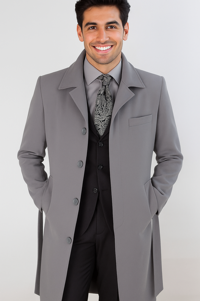 Men's Full Length Overcoat â€“ Classic Winter Long Top Coat