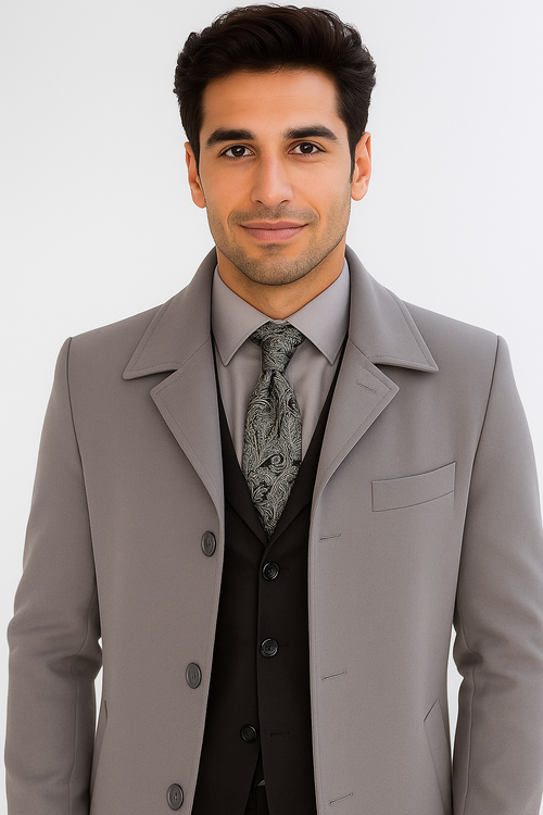 Men's Full Length Overcoat â€“ Classic Winter Long Top Coat