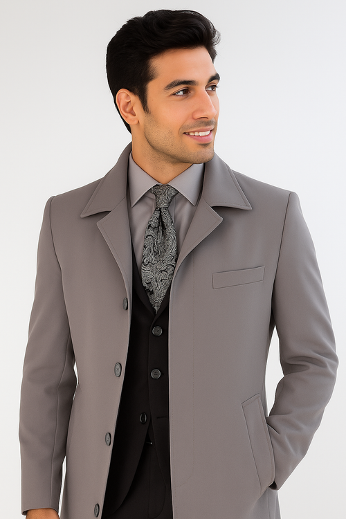 Men's Full Length Overcoat â€“ Classic Winter Long Top Coat