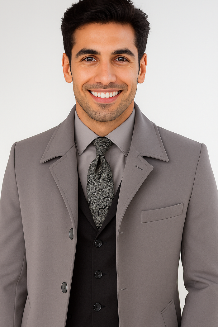 Men's Full Length Overcoat â€“ Classic Winter Long Top Coat