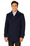 Big & Tall Men's Wool Peacoat â€“ Classic Double Breasted Overcoat