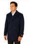 Big & Tall Men's Wool Peacoat â€“ Classic Double Breasted Overcoat