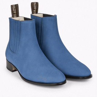 Blue Jean Los Altos Boots Men's Charro Botin Short Ankle Suede Boots