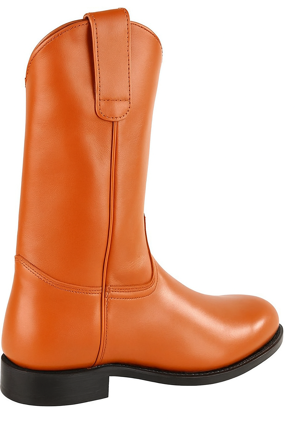 Mens Pull On Roper Boots With Leather Sole Honey Deerskin Boots - Deer Boots - Deer Skin Boots