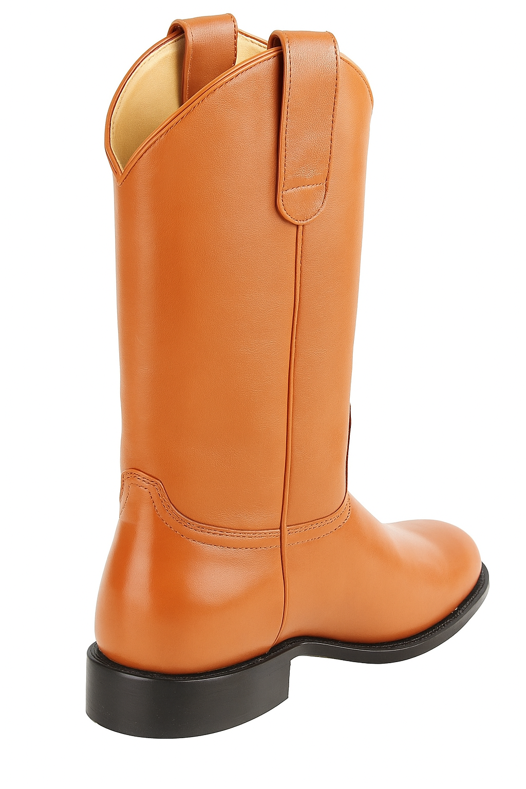 Mens Pull On Roper Boots With Leather Sole Honey Deerskin Boots - Deer Boots - Deer Skin Boots