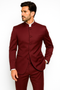 Mandarin Collar Tuxedo - Mandarin Tuxedo - No Collar Suit - Burgundy Suit