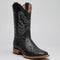 Men's White Diamonds Boots Black Hand-Tooled Western Boots Square Toe - Black