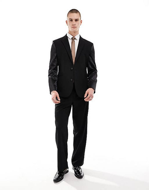 Mens Satin Suit -  Shiny Black Suit - Prom Suit