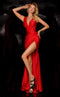 Jessica Angel JA2318 V-Neck Sleeveless Fitted Slit Prom Formal Jersey Dress