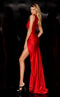 Jessica Angel JA2318 V-Neck Sleeveless Fitted Slit Prom Formal Jersey Dress