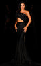 Jessica Angel JA2321 One-Shoulder Fitted Cutout Ruched Jersey Sequin Dress