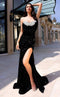 Jessica Angel JA2395 Strapless Sweetheart Fitted Court Train Velvet Sequin Dress
