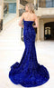 Jessica Angel JA2438 Strapless Sweetheart Fitted Godet Sequin Velvet Dress