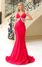 Jessica Angel JA2458 V-Neck Spaghetti Strap Mermaid Crystal Jersey Dress