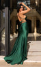 Jessica Angel JA2499 V-Neck Spaghetti Strap Fitted High Slit Open Back Jersey Dress