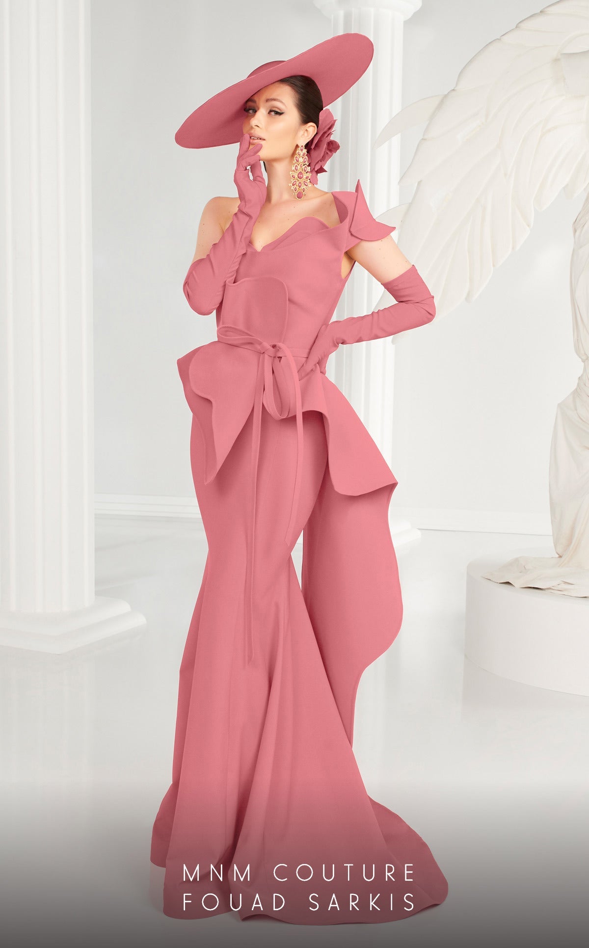Fouad Sarkis 2553 One-Shoulder Sweetheart Evening Gown in Black by MNM Couture