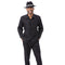 Black Tone-on-Tone Wave Texture Long Sleeve 2-Piece Walking Suit