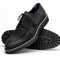 Zelli Campo Sueded Goatskin Lace-up Blucher Shoes in Black