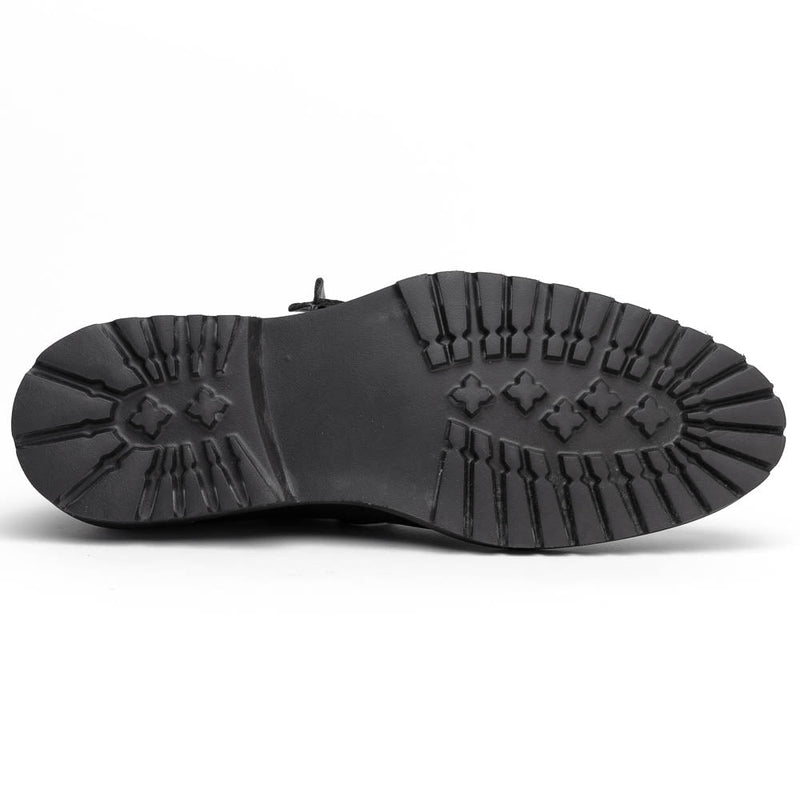 Zelli Campo Sueded Goatskin Lace-up Blucher Shoes in Black