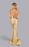 Jessica Angel JA2638 V-Neck Spaghetti Strap Fitted V-Back Crystal Jersey Dress