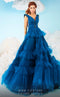 Fouad Sarkis 2641 Teal Layered Tulle Ball Gown by MNM Couture