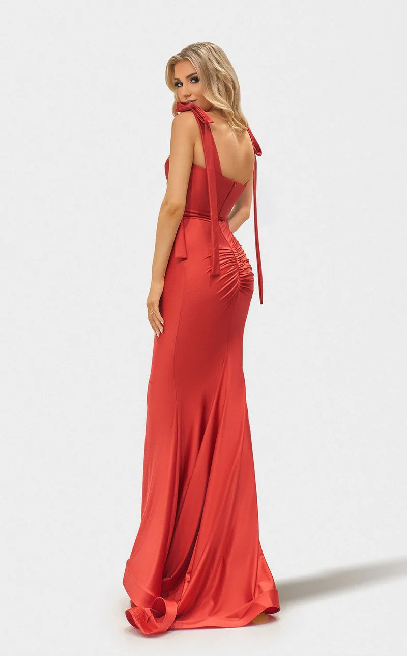 Jessica Angel JA2684 Strapless Sleeveless Mermaid Ruched Prom Jersey Dress
