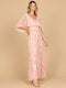 Beaded Gown with Cape Sleeves