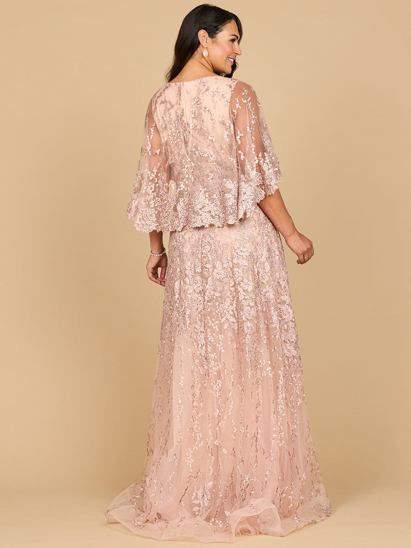 Lara 28881 - Cape Sleeve Mother's Gown