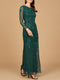 Lara 28889 High Neck Long Sleeve Beaded Mother of Bride Gown